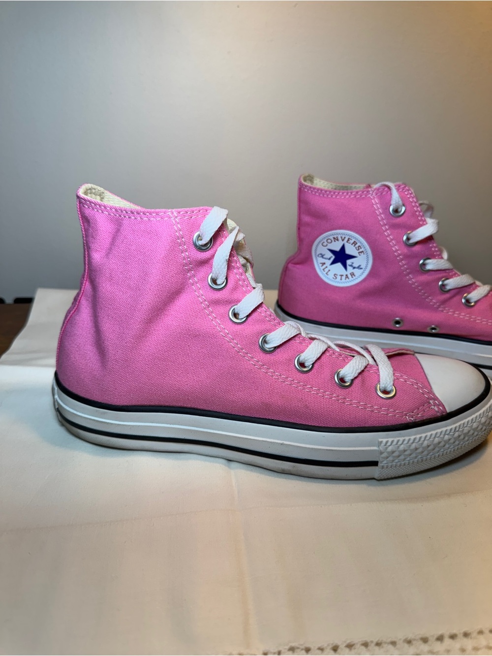 Converse Women’s Pink High-Top Sneakers - Picture 3 of 4